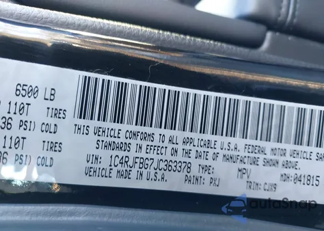 2018 Jeep Grand Cherokee Limited 4X4 z USA, uszkodzony, nr VIN 1C4RJFBG7JC363378